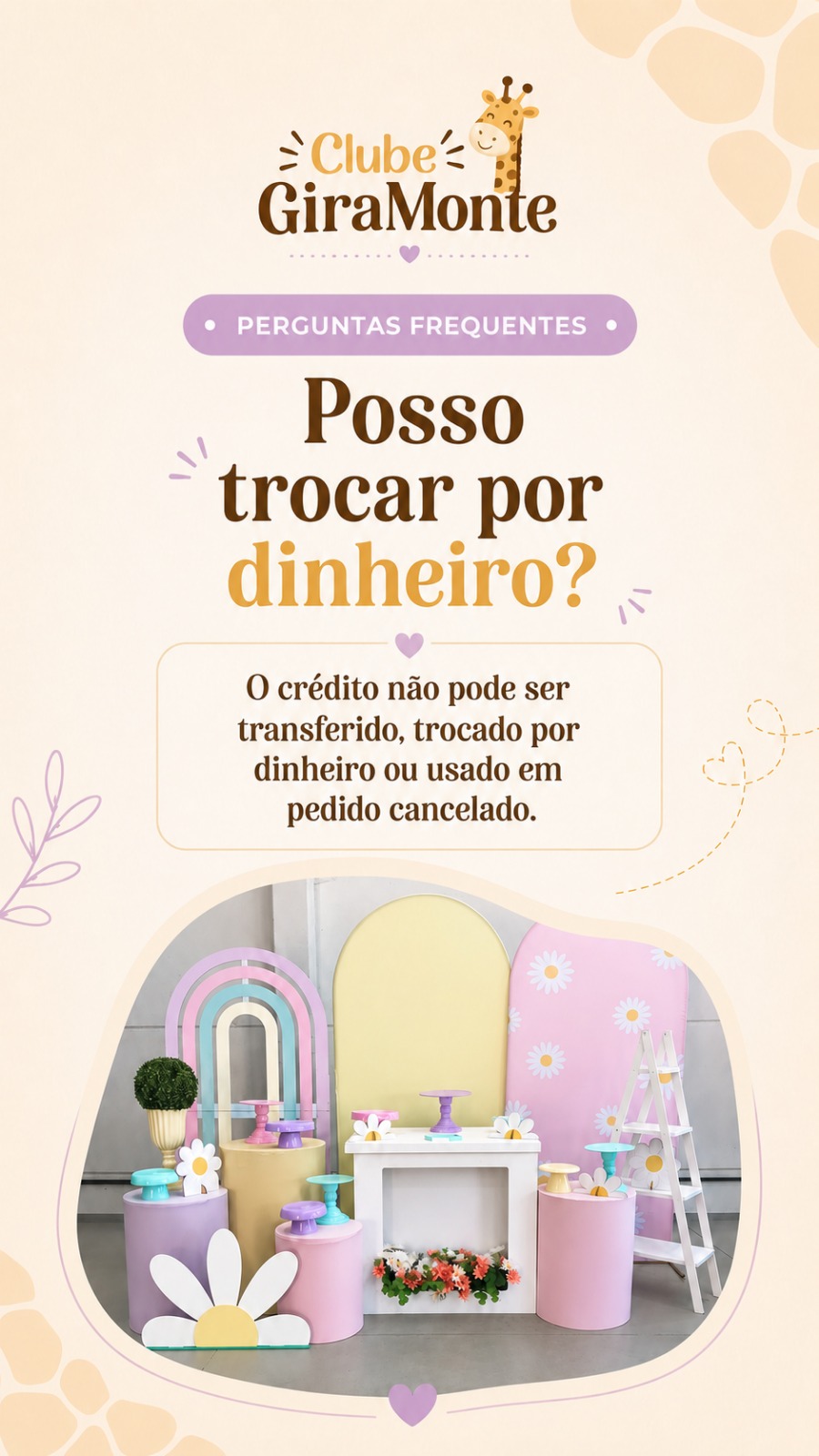 Posso trocar por dinheiro? O crédito não pode ser transferido, trocado por dinheiro ou usado em pedido cancelado