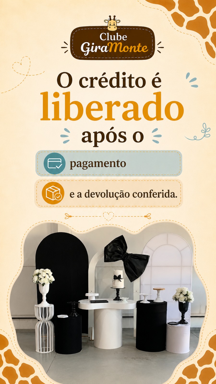 O crédito é liberado após o pagamento e a devolução conferida
